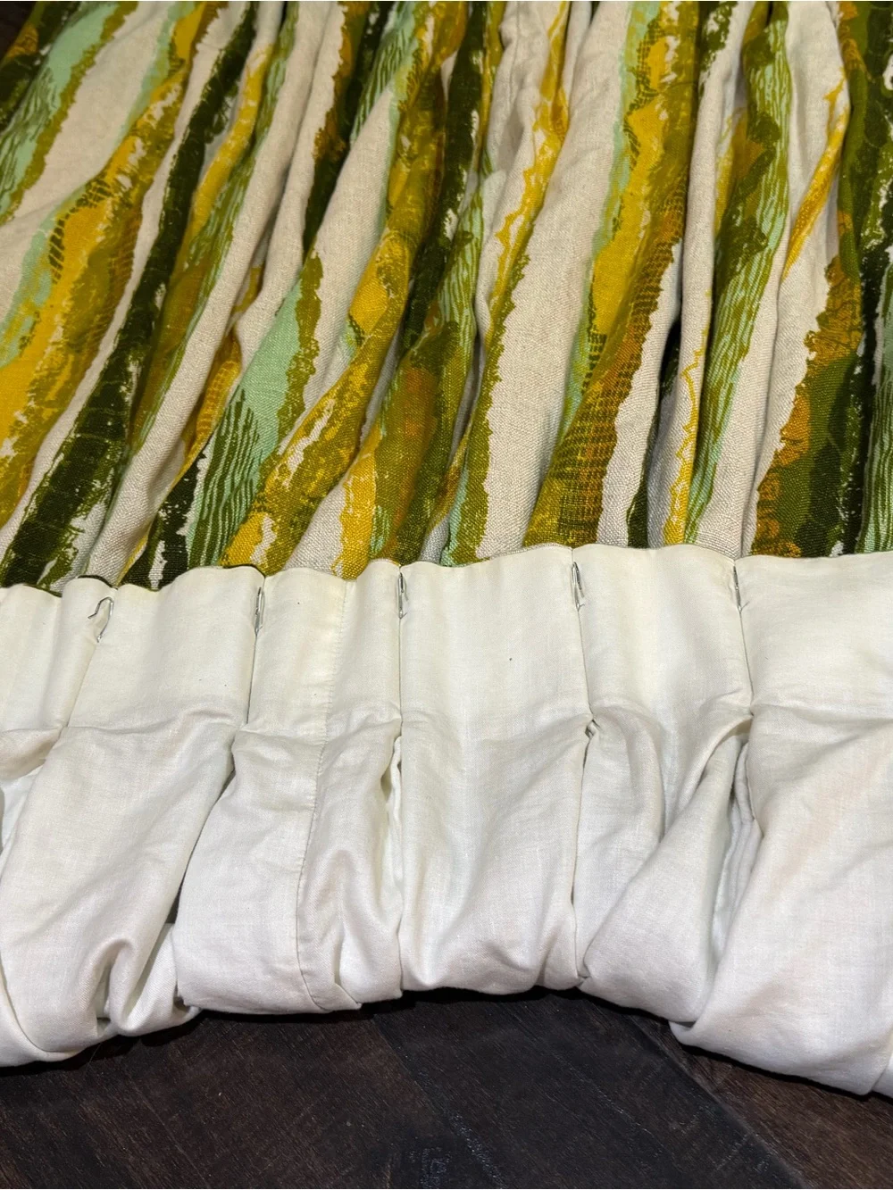 Pleated Abstract Stripe Curtain Panels